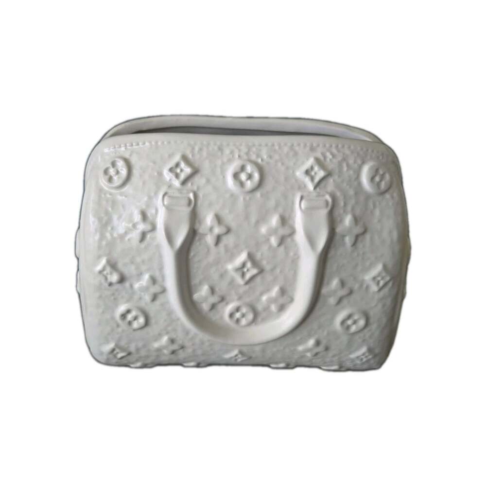 New White Louis Vuitton Purse Ceramic Indoor Planter Catus Succulent Pot Decor - Picture 5 of 5